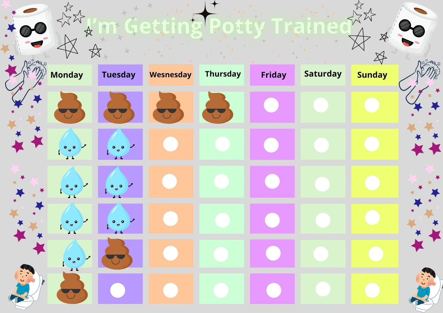 Potty Training & Toilet Chart- Kidylab